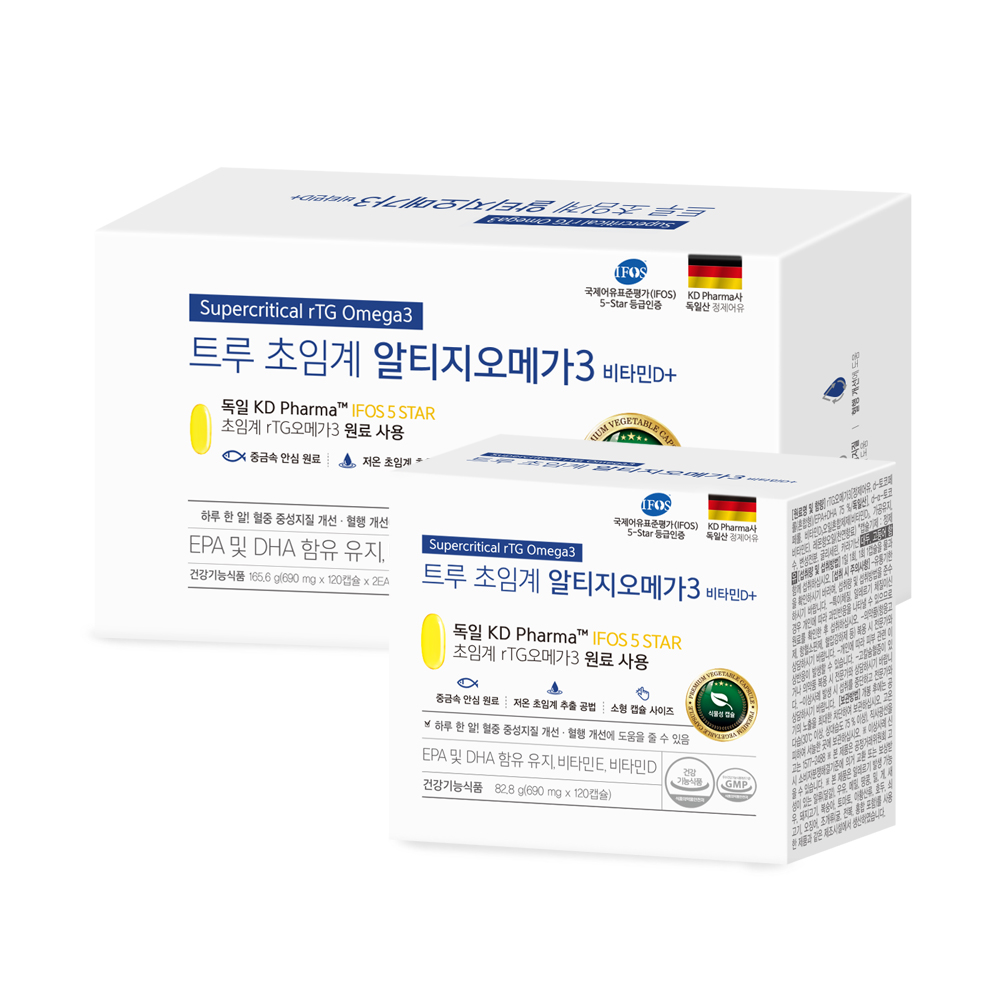 [약국전용] 온유 트루 초임계 알티지오메가3+비타민D (4개월분/8개월분)